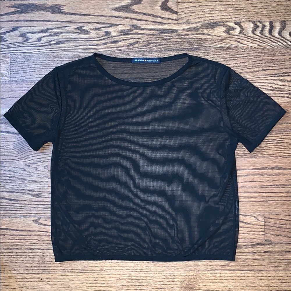 black mesh top